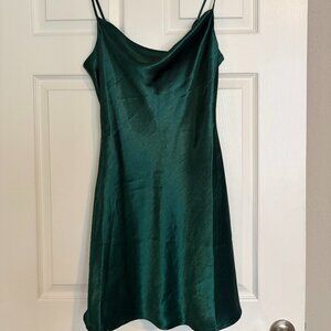 Altar'd State Emerald Green Silk Dress